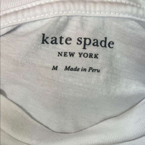 Kate Spade White Tee with Rainbow Stripes - Picture 2 of 2